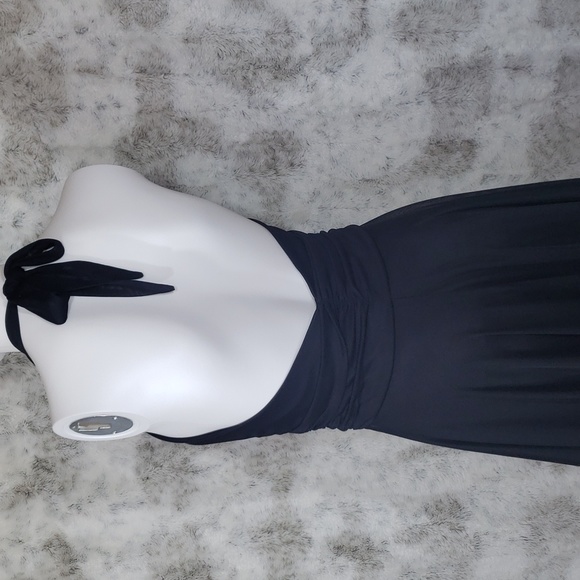 Forever 21 Sheer Layered Black Knee Length Halter Dress Size Medium - Picture 8 of 15